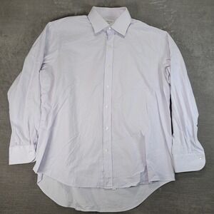 Ledbury Mens Classic Fit XL Gingham‎ Dress Shirt Light Purple Long Sleeve